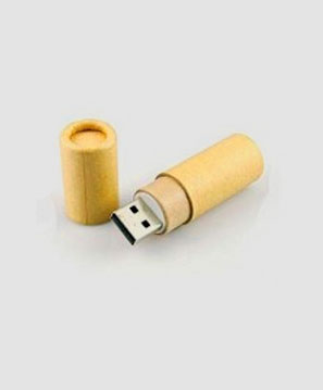 Pen drive ecológico redondo com tampa | Print Show Gravações